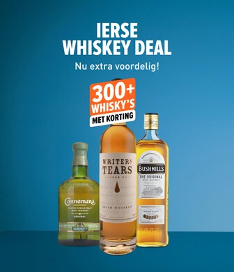 Ierse whisky deal. Nu extra voordelig! tot 25% korting